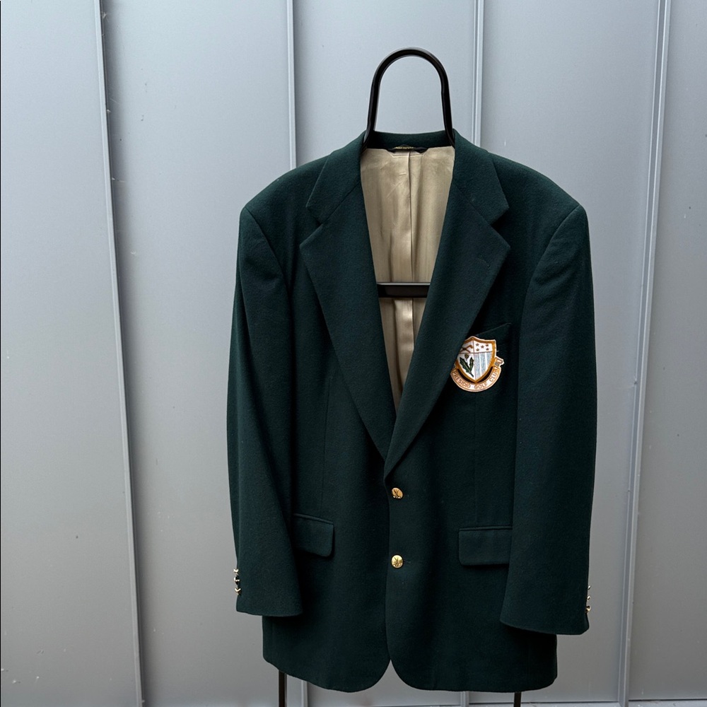 Classic Green Blazer with Gold Buttons